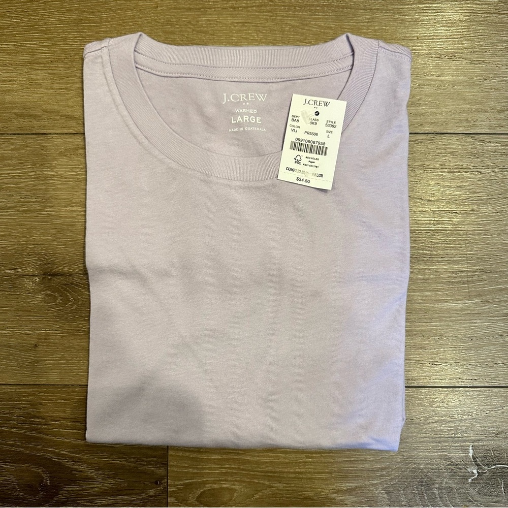 NWT JCrew Factory cotton tshirt size large. Light purple color